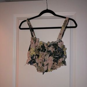 floral tie back crop top